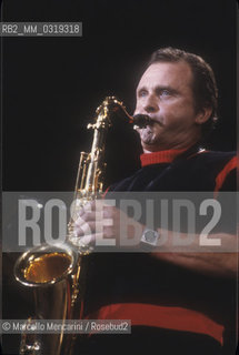American jazz saxophonist Stan Getz (about 1985) / Il sassofonista jazz Stan Getz (1985 circa) - ©Marcello Mencarini/Rosebud2