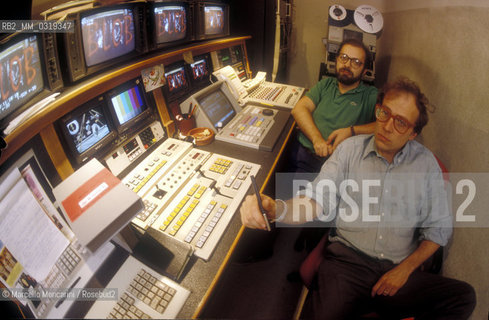 Italian film critics and authors of Italian TV broadcast Blob about (1990) / I critici cinematografici, autori della trasmissione televisiva Blob, Enrico Ghezzi e Marco Giusti (1990 circa) - ©Marcello Mencarini/Rosebud2