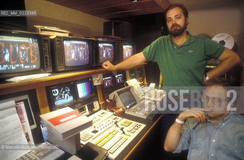 Italian film critics and authors of Italian TV broadcast Blob about (1990) / I critici cinematografici, autori della trasmissione televisiva Blob, Enrico Ghezzi e Marco Giusti (1990 circa) - ©Marcello Mencarini/Rosebud2