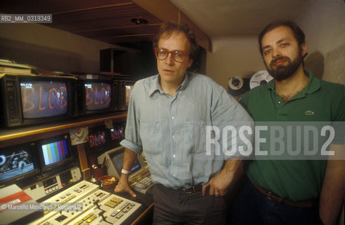Italian film critics and authors of Italian TV broadcast Blob about (1990) / I critici cinematografici, autori della trasmissione televisiva Blob, Enrico Ghezzi e Marco Giusti (1990 circa) - ©Marcello Mencarini/Rosebud2