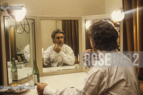 Milan, La Scala Theater, about 1980. Opera singer Nicolai Ghiaurov in his dressing room / Milano, Teatro alla Scala, 1980 circa. Il cantante lirico Nicolaj Ghiaurov nel suo camerino - ©Marcello Mencarini/Rosebud2