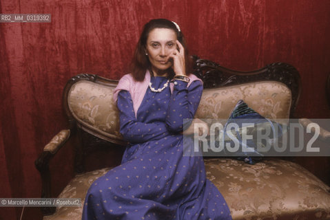 Rome, Ghione Theater, about 1985. Italian actress Ileana Ghione / Roma, Teatro Ghione, 1985 circa. Lattrice Ileana Ghione - ©Marcello Mencarini/Rosebud2