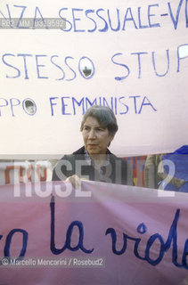 Rome, March 10, 1984. Italian writer Natalia Ginzburg taking part in Io donna per la pace (I woman for peace), a women demonstration for peace and against violence / Roma, 10 marzo 1984. La scrittrice Natalia Ginzburg mentre partecipa alla manifestazione Io donna per la pace - ©Marcello Mencarini/Rosebud2