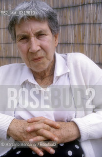 Viareggio, 1989. Italian writer Natalia Ginzburg / Viareggio, 1989. La acrittrice Natalia Ginzburg - ©Marcello Mencarini/Rosebud2