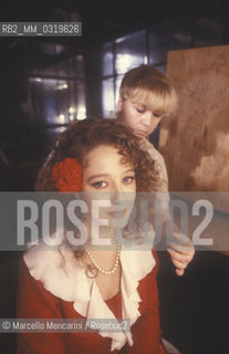 Actress Eleonora Giorgi on yhe set of the TV movie Lo Scialo, Zagreb 1987 / Lattrice Eleonora Giorgi sul set del film per la TV Lo Scialo, Zagabria 1987 - ©Marcello Mencarini/Rosebud2