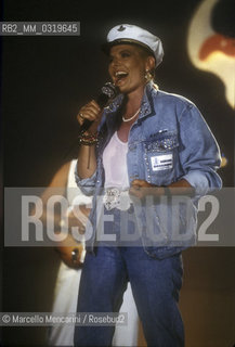 Sanremo Music Festival 1986. Italian pop singer Giovanna Nocetti / Festival di Sanremo 1986. la cantante Giovanna Nocetti - ©Marcello Mencarini/Rosebud2