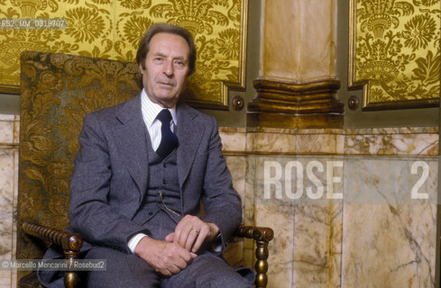 Rome, Hotel Plaza, about1985. Italian conductor carlo Maria Giulini / Roma, Hotel Plaza, 1985 circa. Il direttore dorchestra Carlo Maria Giulini - ©Marcello Mencarini/Rosebud2