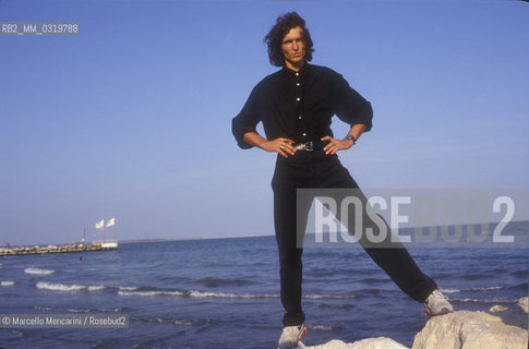 Venice Lido, Venice Film Festival 1991. German rock climber Stefan Glowacz, starring in Cerro Torre: Schrei aus Stein (Scream of Stone), directed by Werner Herzog / Lido di Venezia, Mostra del Cinema di Venezia 1991. Lo scalatore tedesco Stefan Glowacz, interprete del film Cerro Torre: Schrei aus Stein (Grido di pietra), diretto da Werner Herzog - ©Marcello Mencarini/Rosebud2