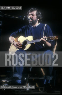 Rome, about 1985. Italian singer-songwriter Francesco Guccini performing / Roma, 1985 circa. Il cantautore Francesco Guccini in concerto - ©Marcello Mencarini/Rosebud2