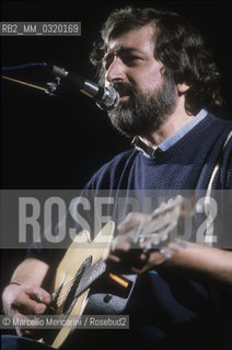 Rome, about 1985. Italian singer-songwriter Francesco Guccini performing / Roma, 1985 circa. Il cantautore Francesco Guccini in concerto - ©Marcello Mencarini/Rosebud2