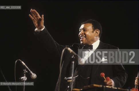 Perugia, Umbria jazz 1981. American jazz vibraphonist, pianist and percussionist Lionel Hampton performing / Perugia, Umbria Jazz 1981. Il vibafonista, percussionista e pianista jazz Lionel Hampton in concerto - ©Marcello Mencarini/Rosebud2