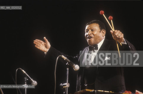 Perugia, Umbria jazz 1981. American jazz vibraphonist, pianist and percussionist Lionel Hampton performing / Perugia, Umbria Jazz 1981. Il vibafonista, percussionista e pianista jazz Lionel Hampton in concerto - ©Marcello Mencarini/Rosebud2