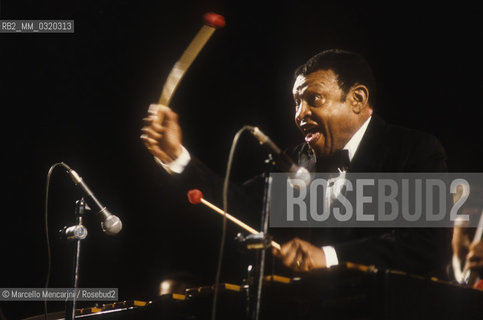 Perugia, Umbria jazz 1981. American jazz vibraphonist, pianist and percussionist Lionel Hampton performing / Perugia, Umbria Jazz 1981. Il vibafonista, percussionista e pianista jazz Lionel Hampton in concerto - ©Marcello Mencarini/Rosebud2