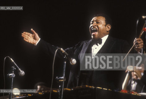 Perugia, Umbria jazz 1981. American jazz vibraphonist, pianist and percussionist Lionel Hampton performing / Perugia, Umbria Jazz 1981. Il vibafonista, percussionista e pianista jazz Lionel Hampton in concerto - ©Marcello Mencarini/Rosebud2