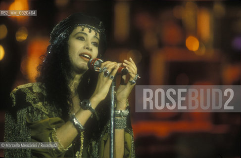 Israeli pop singer Ofra Haza / Festival di Sanremo 1991. La cantante israeliana Ofra Haza - ©Marcello Mencarini/Rosebud2