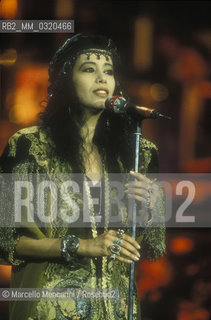 Israeli pop singer Ofra Haza / Festival di Sanremo 1991. La cantante israeliana Ofra Haza - ©Marcello Mencarini/Rosebud2