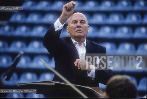 Rome, 1991. German composer Hans Werner Henze performing a rehearsal / Roma, 1991. Il compositore Hans Werner Henze durante una prova - ©Marcello Mencarini/Rosebud2