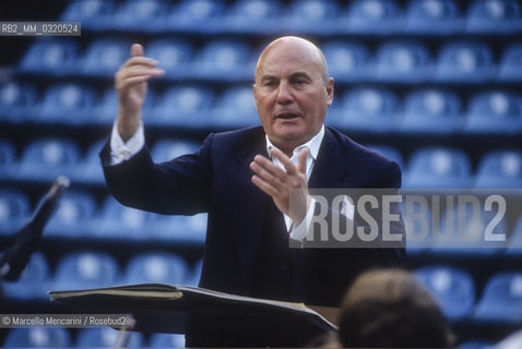 Rome, 1991. German composer Hans Werner Henze performing a rehearsal / Roma, 1991. Il compositore Hans Werner Henze durante una prova - ©Marcello Mencarini/Rosebud2