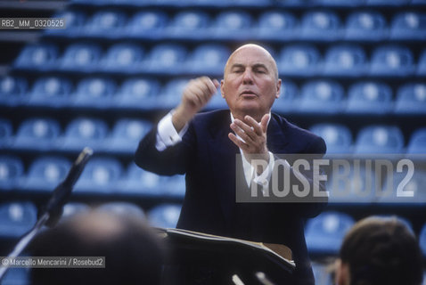 Rome, 1991. German composer Hans Werner Henze performing a rehearsal / Roma, 1991. Il compositore Hans Werner Henze durante una prova - ©Marcello Mencarini/Rosebud2