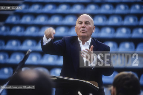 Rome, 1991. German composer Hans Werner Henze performing a rehearsal / Roma, 1991. Il compositore Hans Werner Henze durante una prova - ©Marcello Mencarini/Rosebud2