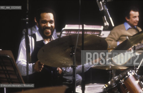 American jazz drummer Billy Higgins (about 1985) / Il batterista jazz Billy Higgins (1985) - ©Marcello Mencarini/Rosebud2