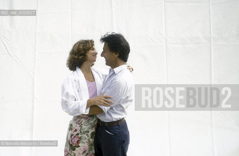 Venice film Festival 1986. American actor Dustin Hoffman and his wife Lisa Gottsegen / Mostra del Cinema di Venezia 1986. Lattore Dustin Hoffman e sua moglie Lisa Gottsegen - ©Marcello Mencarini/Rosebud2