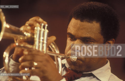 Rome, about 1985. American jazz trumpeter Freddie Hubbard / Roma, 1985 circa. Il trombettista jazz Freddie Hubbard - ©Marcello Mencarini/Rosebud2