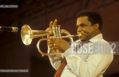 Rome, about 1985. American jazz trumpeter Freddie Hubbard / Roma, 1985 circa. Il trombettista jazz Freddie Hubbard - ©Marcello Mencarini/Rosebud2