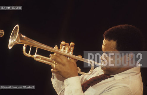 Rome, about 1985. American jazz trumpeter Freddie Hubbard / Roma, 1985 circa. Il trombettista jazz Freddie Hubbard - ©Marcello Mencarini/Rosebud2