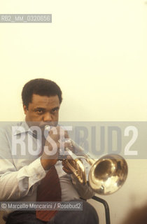 Rome, about 1985. American jazz trumpeter Freddie Hubbard / Roma, 1985 circa. Il trombettista jazz Freddie Hubbard - ©Marcello Mencarini/Rosebud2