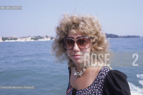 Venice, 1984. American writer Erica Jong, member of Venice Film Festival jury / Venezia, 1984. La scrittrice Erica Jong, membro della giuria della Mostra del Cinema - ©Marcello Mencarini/Rosebud2