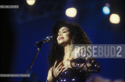 Sanremo Music Festival 1990. American pop singer Latoya Jackson / Festival di Sanremo 1990. La cantante Latoya Jackson - ©Marcello Mencarini/Rosebud2