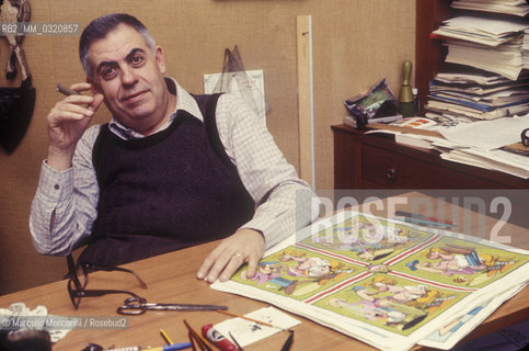 Rome, 1980. Italian cartoonist Benito Jacovitti in his home / Roma, 1980. il fumettista Benito Jacovitti nella sua casa - ©Marcello Mencarini/Rosebud2