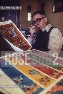 Rome, 1980. Italian cartoonist Benito Jacovitti in his home / Roma, 1980. il fumettista Benito Jacovitti nella sua casa - ©Marcello Mencarini/Rosebud2