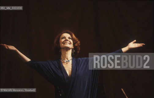 Rome, about 1985. Bulgarian-Italian soprano Raina Kabaivanska during a recital / Roma, 1985 circa. Il soprano Raina Kabaivanska durante un recital - ©Marcello Mencarini/Rosebud2