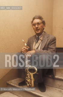 Rome, 1985. American jazz composer and saxophonist Lee Konitz / Roma, 1985 circa. Il compositore e sassofonista jazz Lee Konitz - ©Marcello Mencarini/Rosebud2