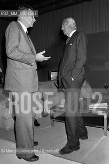 Rome, 1979. Italian trade unionist Luciano lama and industrialist Gianni Agnelli / Roma, 1979. Il sindacalista Luciano Lama con lindustriale Gianni Agnelli, 1979 - ©Marcello Mencarini/Rosebud2