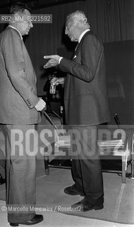 Rome, 1979. Italian trade unionist Luciano lama and industrialist Gianni Agnelli / Roma, 1979. Il sindacalista Luciano Lama con lindustriale Gianni Agnelli, 1979 - ©Marcello Mencarini/Rosebud2