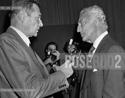 Rome, 1979. Italian trade unionist Luciano lama and industrialist Gianni Agnelli / Roma, 1979. Il sindacalista Luciano Lama con lindustriale Gianni Agnelli, 1979 - ©Marcello Mencarini/Rosebud2