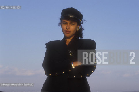 Venice Film Festival 1990. French-Belgian singer Viktor Lazlo (real name: Sonia Dronier) / Mostra del Cinema di Venezia 1990. La cantante Viktor Lazlo (nome darte di Sonia Dronier) - ©Marcello Mencarini/Rosebud2