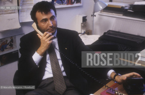 Rome, 1990. Italian sport TV journalist Franco Lauro / Roma, 1990. Il giornalista televisivo, esperto di calcio e basket, Franco Lauro - ©Marcello Mencarini/Rosebud2