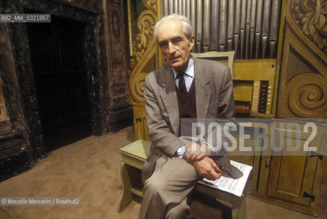 Florence, 1992. Dutch organist, harpsichordist, conductor and musicologist Gustav Leonhardt / Firenze, 1992. Lorganista, clavicembalista, direttore dorchestra e musicologo olandese Gustav Leonhardt - ©Marcello Mencarini/Rosebud2