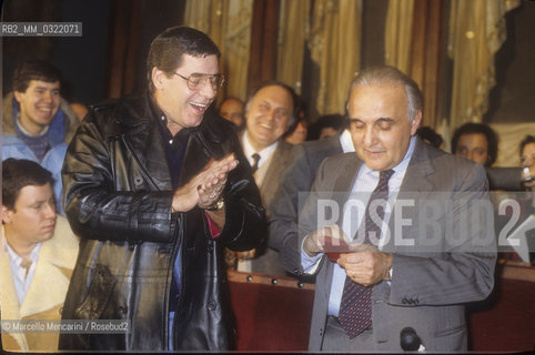 Rome, 1984. Comic actor Jerry Lewis and mayor of Rome Ugo Vetere / Roma, 1984. Lattore comico Jerry Lewis e il sindaco di Roma Ugo Vetere - ©Marcello Mencarini/Rosebud2