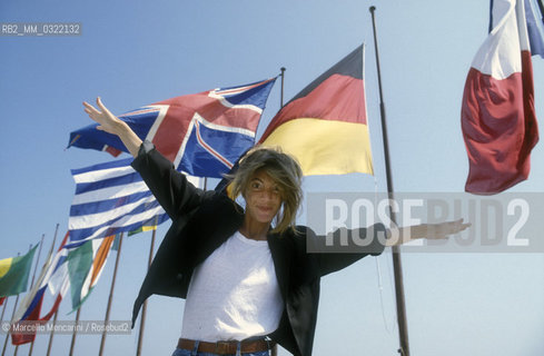 Venice Lido, Venice Film Festival 1988. Italian actress Flaminia Lizzani, starring in the movie Caro Gorbaciov directed by her father Carlo Lizzani / Lido di Venezia, Mostra del cinema di Venezia 1988. Lattrice Flaminia Lizzani, interprete del film in concorso Caro Gorbaciov diretto da suo padre Carlo Lizzani - ©Marcello Mencarini/Rosebud2