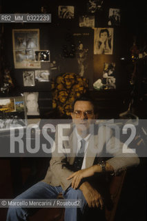 Rome, about 1985. Enrico Lucherini, the most important Italian press agent specializing in cinema, in his studio / Roma, 1985 circa. Laddetto stampa Enrico Lucherini nel suo studio - ©Marcello Mencarini/Rosebud2