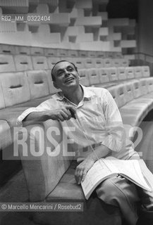 Rome, Pius XII Auditorium at Via della Conciliazione, concert hall of the Santa Cecilia Academy Orchestra, 1982. American conductor Lorin Maazel / Roma, Auditorium Pio XII in Via della Conciliazione, sede dei concerti dellAccademia di Santa Cecilia, 1982. Il direttore dorchestra Lorin Maazel - ©Marcello Mencarini/Rosebud2