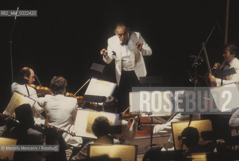 American conductor Lorin Maazel performing (about 1982) / Il direttore dorchestra Lorin Maazel mentre dirige (1982 circa) - ©Marcello Mencarini/Rosebud2