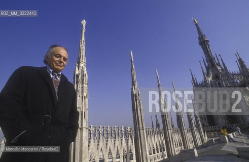 Milan, 1992. American conductor Lorin Maazel on the roof of the Cathedral / Milano, 1992. Il direttore dorchestra Lorin Maazel sul tetto del Duomo - ©Marcello Mencarini/Rosebud2