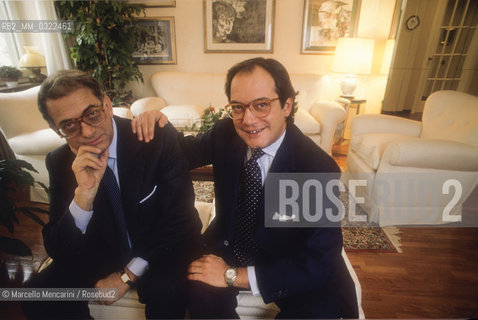 Rome, 1990. Italian sport TV journalist Fabrizio Maffei and his father / Roma, 1990. Il giornalista televisivo, esperto di calcio, Fabrizio Maffei con suo padre - ©Marcello Mencarini/Rosebud2