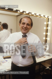 Rome, about 1988. Italian TV presenter Giancarlo Magalli in his dressing room / Roma, 1988 circa. Il presentatore televisivo Giancarlo Magalli nel suo camerino - ©Marcello Mencarini/Rosebud2